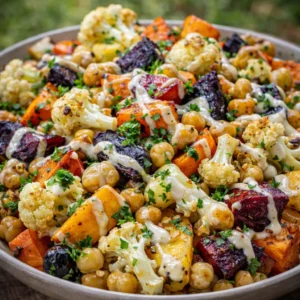 roast root cauliflower salad catering platter